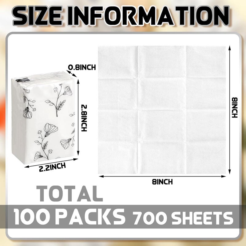 Yinder 100 Pcs Pocket Tissues Bulk Wedding Mini Tissues Travel Size Facial Napkin Bulk for Guests 3 Ply Facial Napkins for Wedding Bride Shower Bachelorette Celebration Party Favors - Image 3